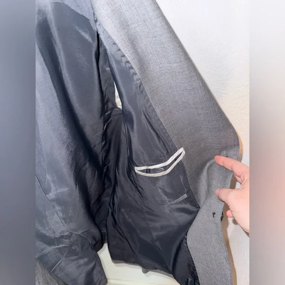 J. Crew Super 120’s Women’s Lightweight Wool Blend Dark Gray Suit Blazer Size 12 - Picture 7 of 9